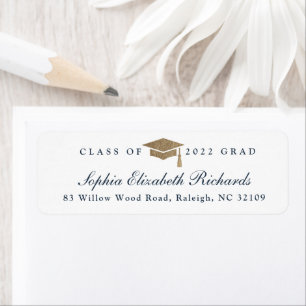 Classic Script Graduation Return Address Label