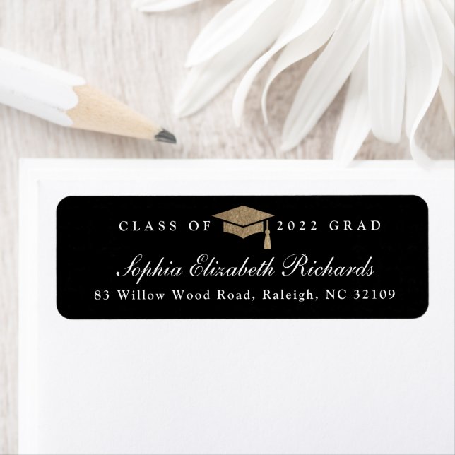 Classic Script Graduation Return Address Label (Insitu)