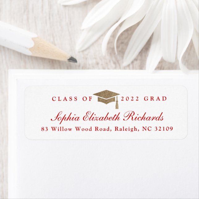 Classic Script Graduation Return Address Label (Insitu)