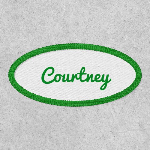 Classic Script Lettering Cursive Name Oval Shaped Patch