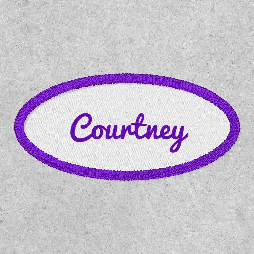 Classic Script Lettering Cursive Name Oval Shaped Patch