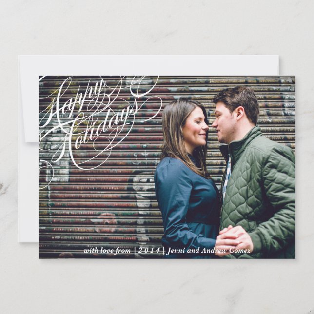 Classic Script Merry Christmas Card (Front)