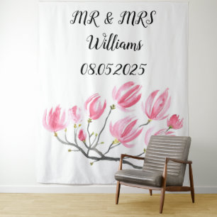 Classic Script Mr & Mrs Wedding Backdrop banner