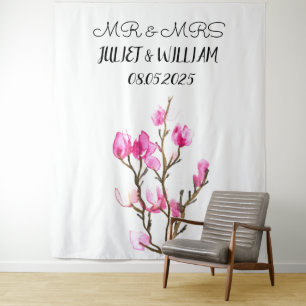 Classic Script Mr & Mrs Wedding Backdrop banner