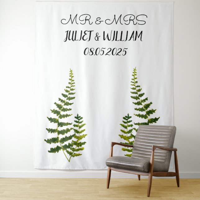 Classic Script Mr & Mrs Wedding Backdrop banner (In Situ)