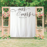 Classic Script Mr &amp; Mrs Wedding Backdrop Banner at Zazzle