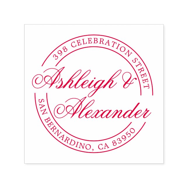 Classic Script Names Round Return Address Self-inking Stamp (Design)