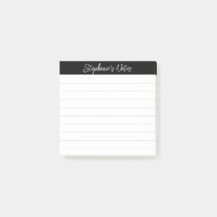 Classic Script Notes Black Grey Lined
