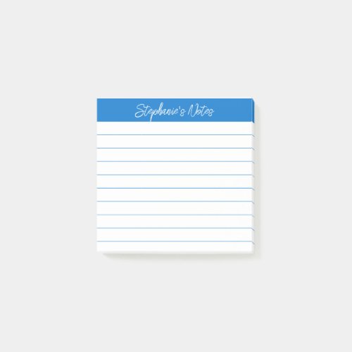 Classic Script Notes Blue Lined