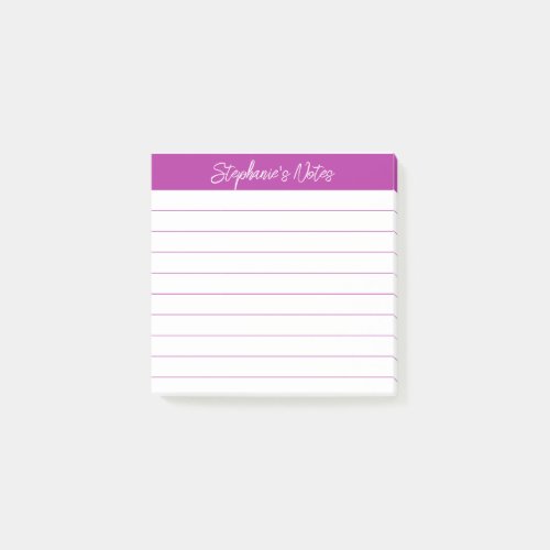 Classic Script Notes Dark Pink Lined