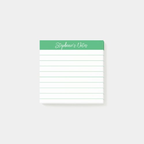 Classic Script Notes Green Lined