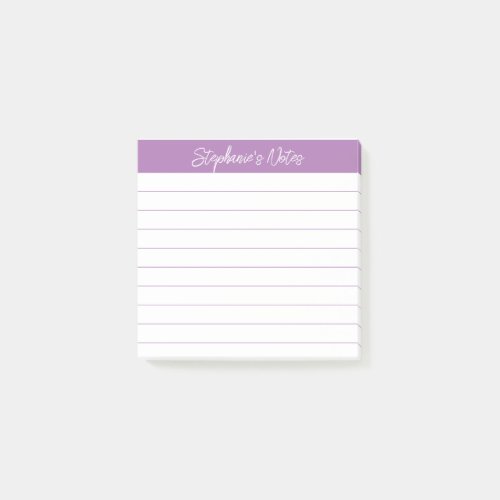 Classic Script Notes Lavender Lined