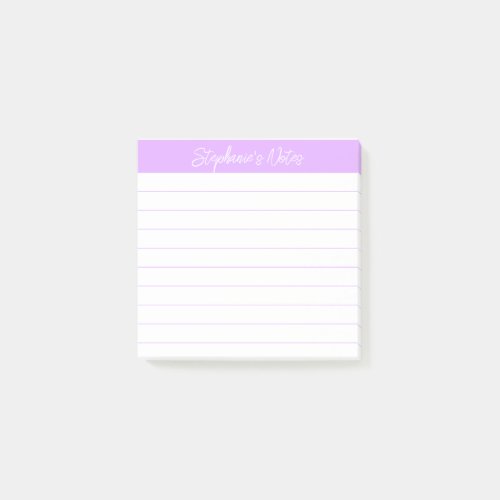 Classic Script Notes Light Lavender Lined