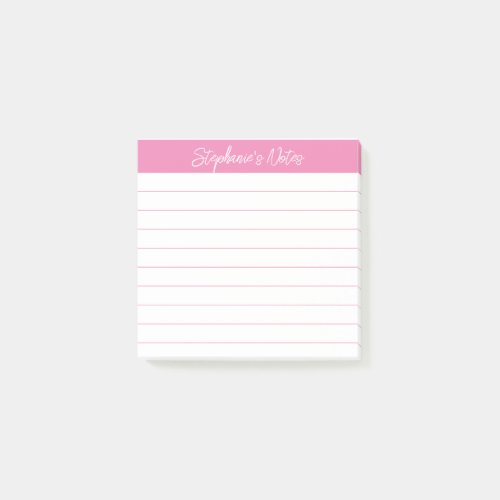 Classic Script Notes Pink Lined