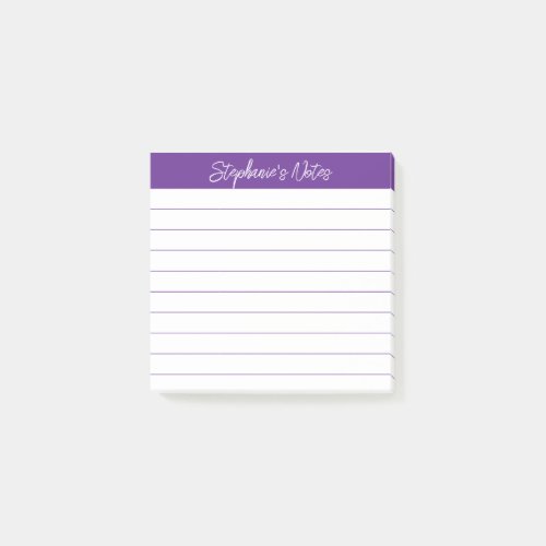 Classic Script Notes Purple Lined