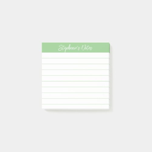 Classic Script Notes Sage Green Lined