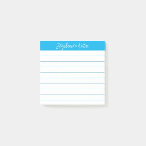 Classic Script Notes Sky Blue Lined