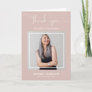 Classic Script Pallbearer Thank You Photo Card