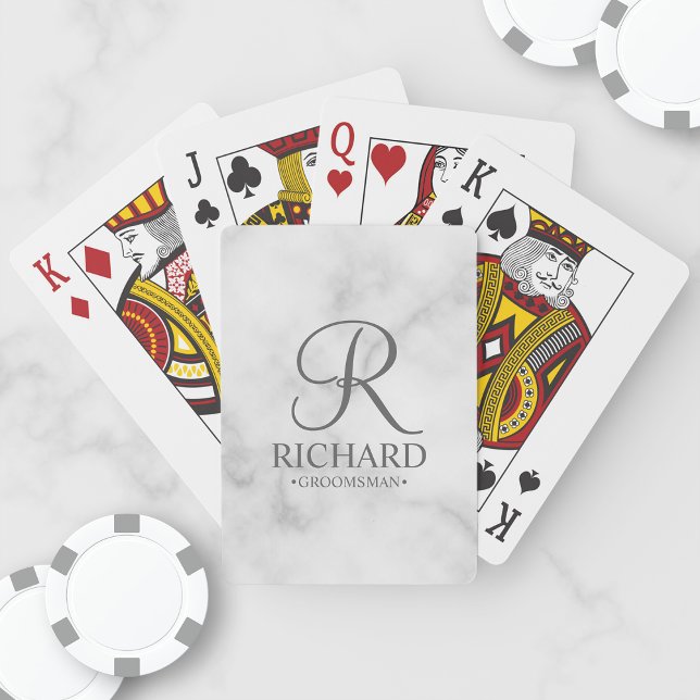 Classic Script Personalized Groomsmen Playing Card (Creator Uploaded)