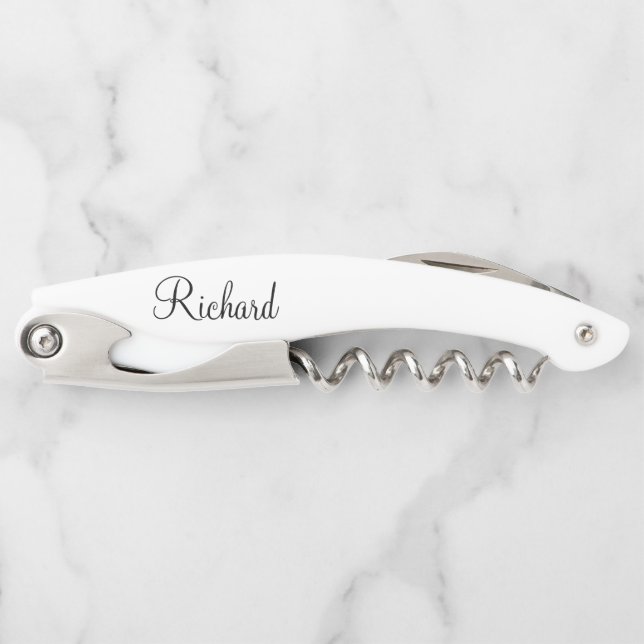 Classic Script Personalized Name Waiter's Corkscrew (Front)