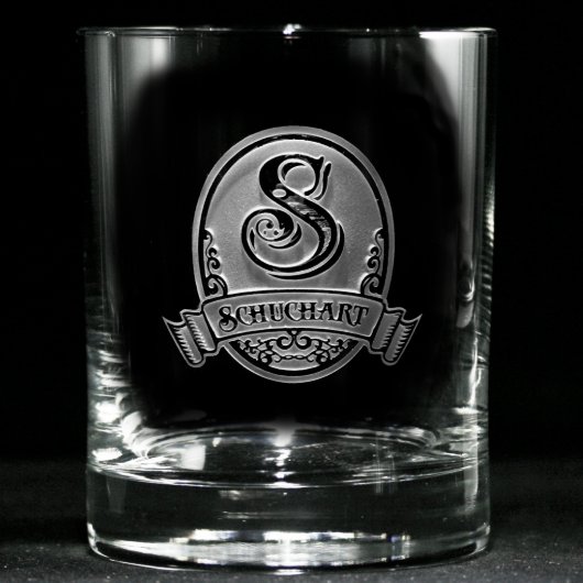 Classic Script Personalized Whiskey Glasses (Front)
