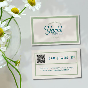 Classic Script QR Code and Website Business Card