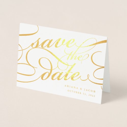 Classic Script Save the Date Foil Card