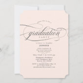 Classic Script Soft Pink Grey Graduation Party Invitation (Front)