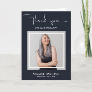 Classic Script Sympathy Thank You Photo Card