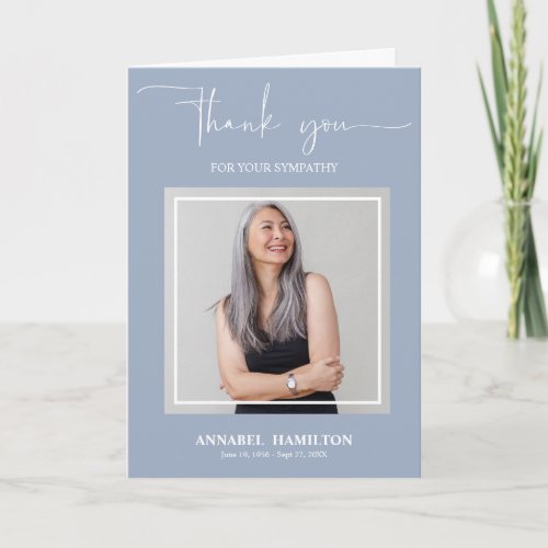 Classic Script Sympathy Thank You Photo Card