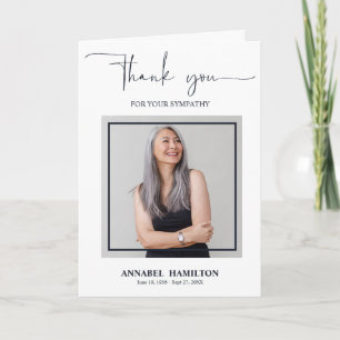 Classic Script Sympathy Thank You Photo Card