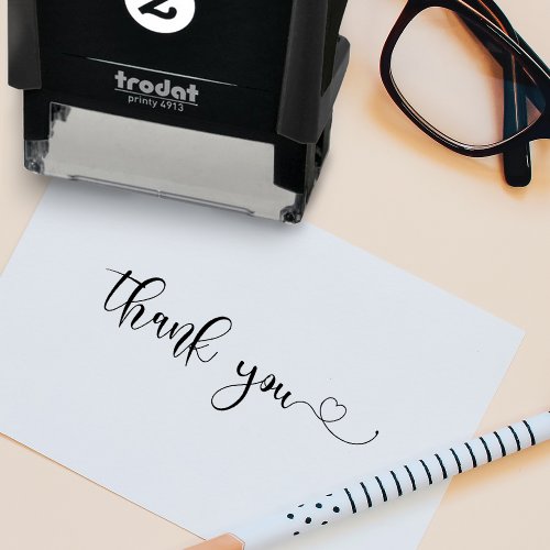 Classic Script Thank You Heart Self_inking Stamp