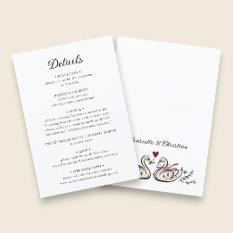 Classic Script Wedding Details Card