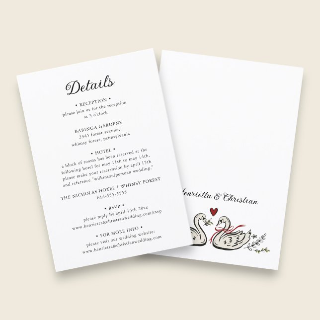 Classic Script Wedding Details Card (Creator Uploaded)