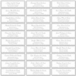 Classic Script Wedding Guest Names Address Sticker<br><div class="desc">Composed of simple serif and classic cursive script typography. These elements are simple,  elegant,  and modern. This has 30 stickers. 
 
 This is designed by White Paper Birch Co. exclusive for Zazzle.
 
 Available here:
 http://www.zazzle.com/store/whitepaperbirch</div>