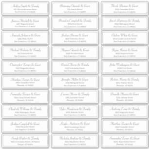 Classic Script Wedding Guest Names Address Sticker