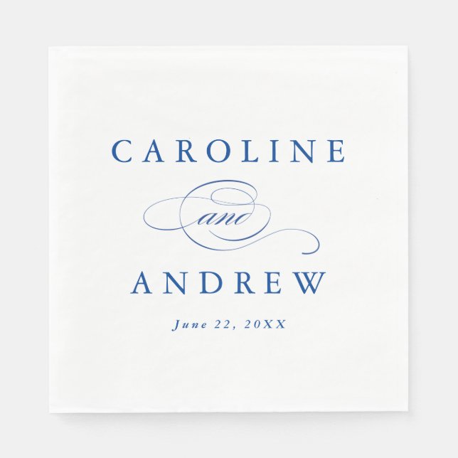 Classic Script Wedding  Napkins (Front)