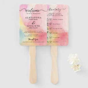 Classic Script Wedding Program and Timeline Hand F Fan