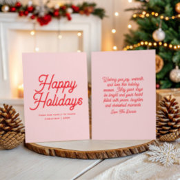 Classic Script Whimsical Elegant Happy Holidays Holiday Card
