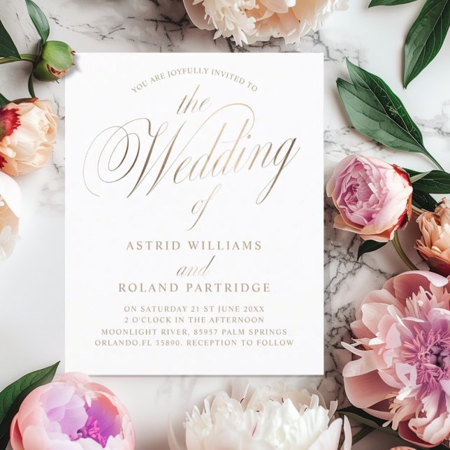 Classic Script White & Gold BUDGET Wedding  (Creator Uploaded)