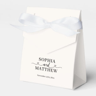 Classic Script with Heart Wedding Favor Boxes