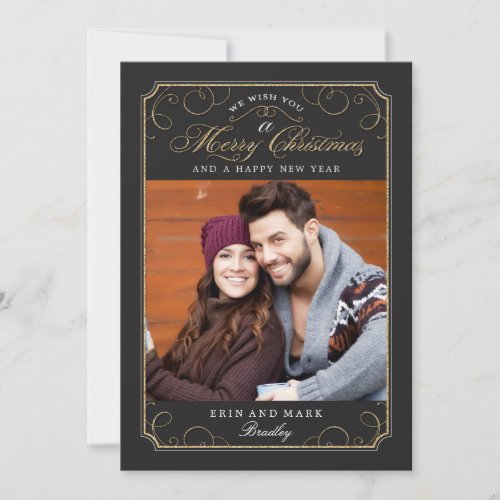 Classic Scroll Christmas Card / Holiday Photo Card