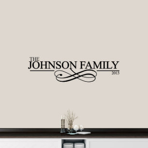 Classic Scroll Family Name Large Wall Decal