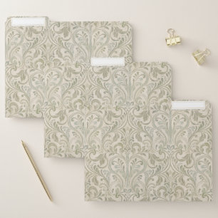 Classic Scrollwork Green and Cream File Folder