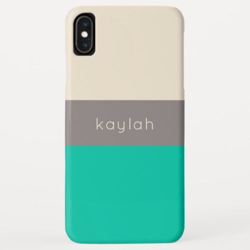 Classic Seafoam Color Block with Name iPhone XS Max Case