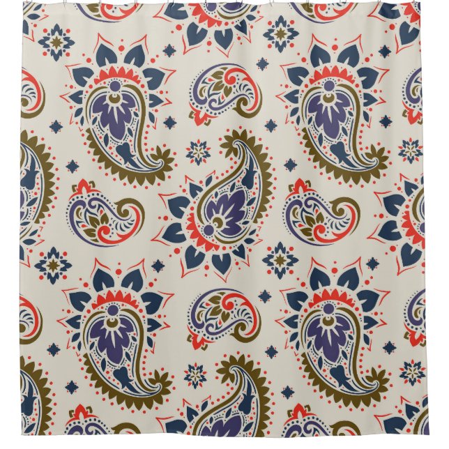 Classic seamless paisley pattern design. shower curtain (Front)