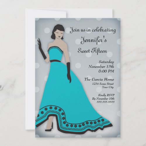 Classic Senorita in Turquoise and Silver Invitation