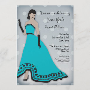 Classic Senorita in Turquoise and Silver Invitation