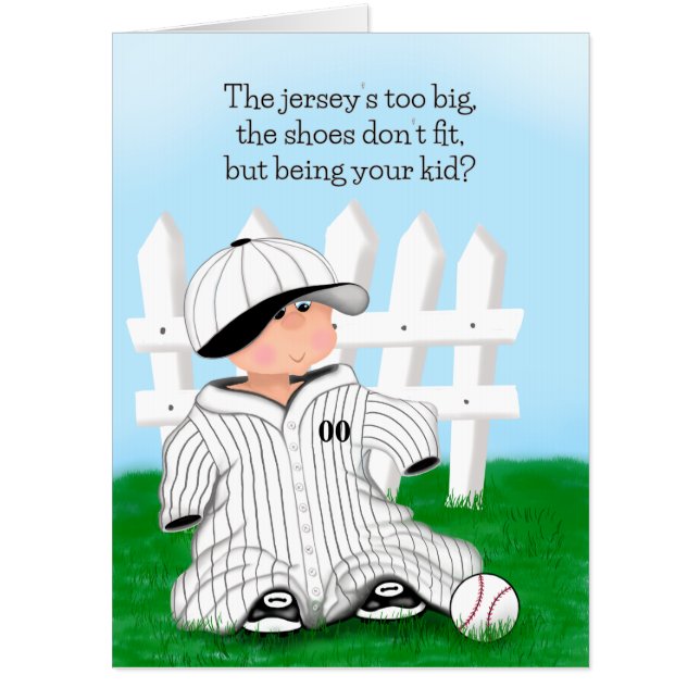 Classic Sentimental Father Son Bond Baseball Card (Front)