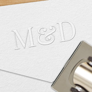 Classic Serif Wedding Monogram with Ampersand Embosser